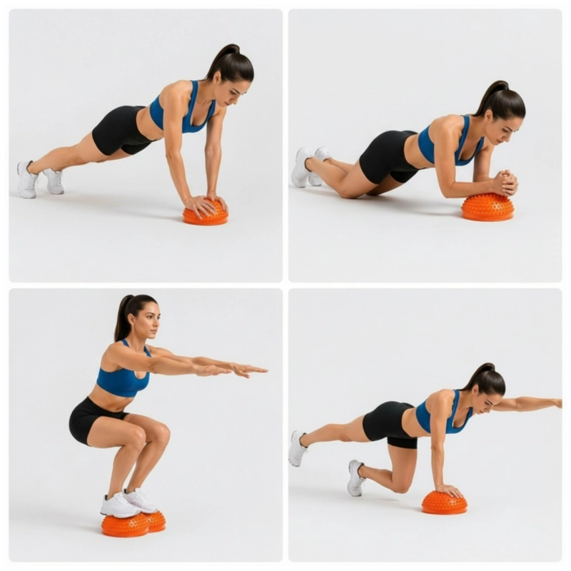MINI BOSU ERIZO SENSORIAL 16 CM PARA ENTRENAMIENTO Y ESTABILIDAD NARANJO - 2