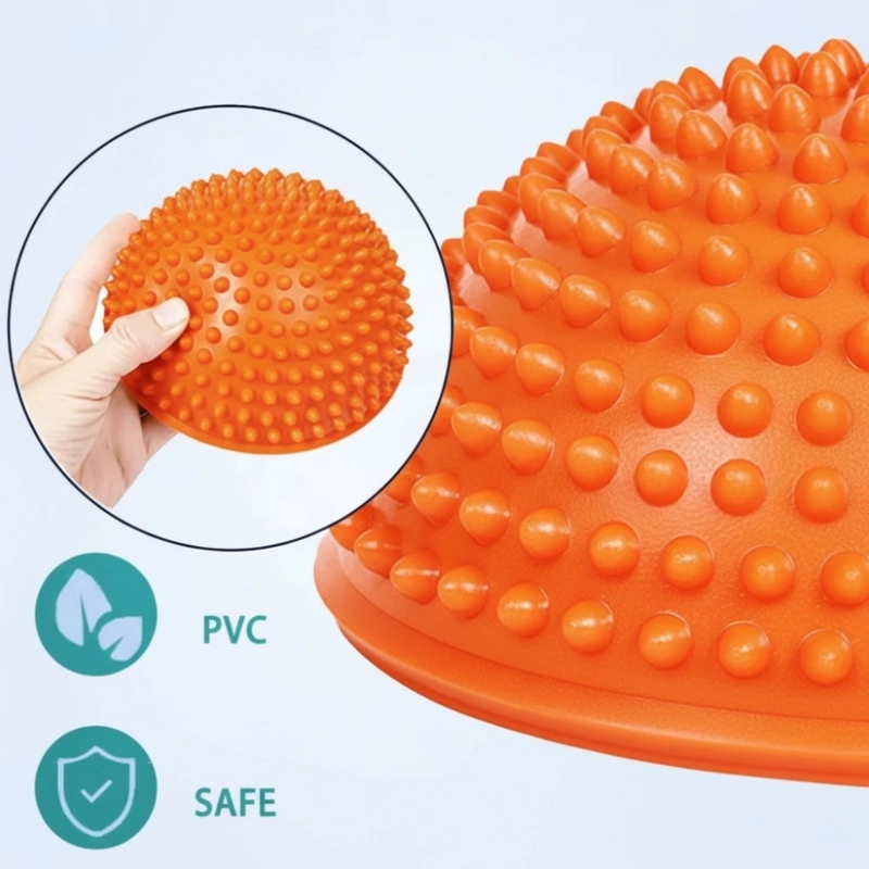 MINI BOSU ERIZO SENSORIAL 16 CM PARA ENTRENAMIENTO Y ESTABILIDAD NARANJO - 3