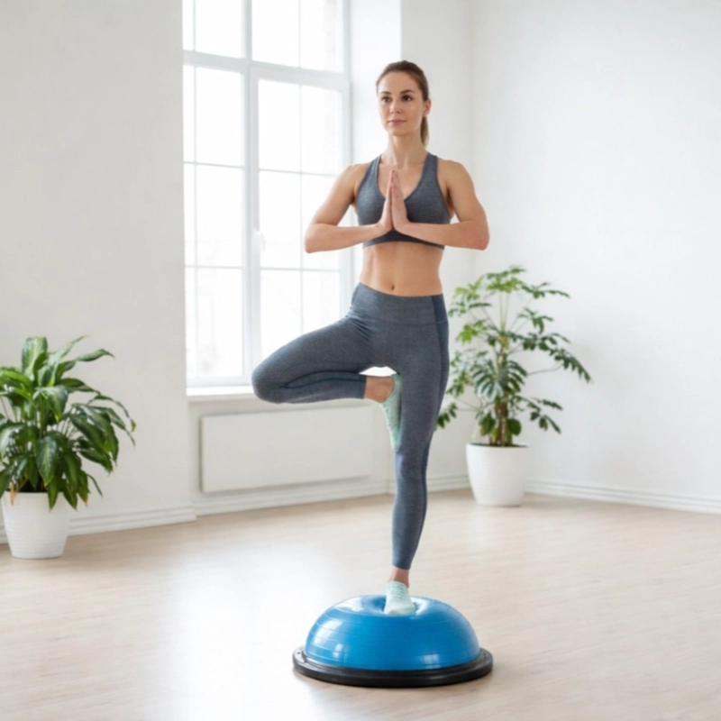 BOSU BALL CON BANDAS ELASTICAS PARA EQUILIBRIO Y ENTRENAMIENTO FUNCIONAL - 2