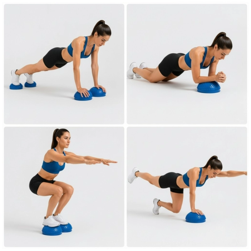 MINI BOSU ERIZO SENSORIAL 16 CM PARA ENTRENAMIENTO Y ESTABILIDAD AZUL - 2