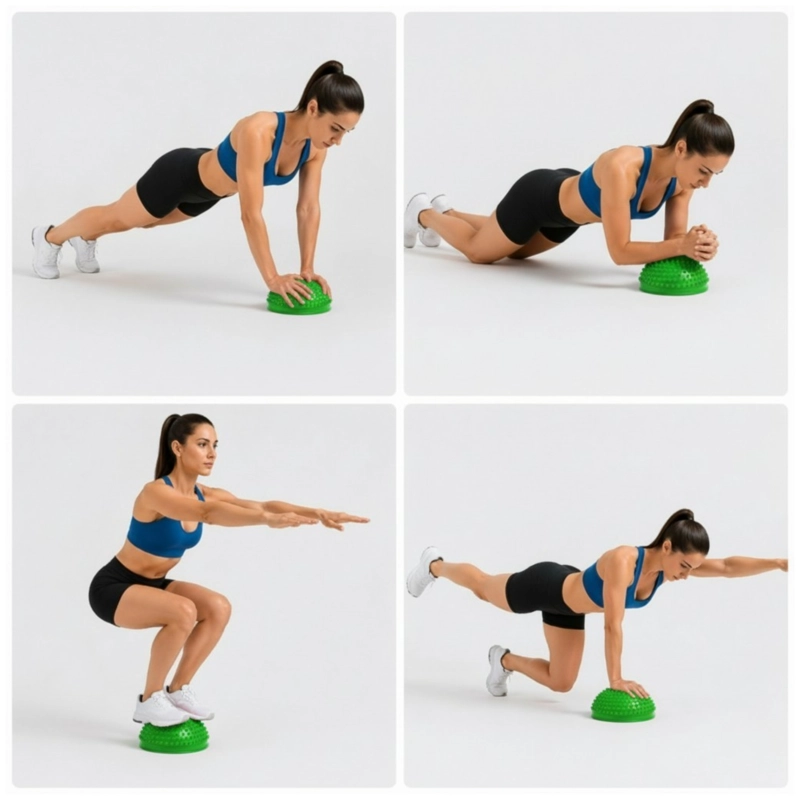 MINI BOSU ERIZO SENSORIAL 16 CM PARA ENTRENAMIENTO Y ESTABILIDAD VERDE - 2