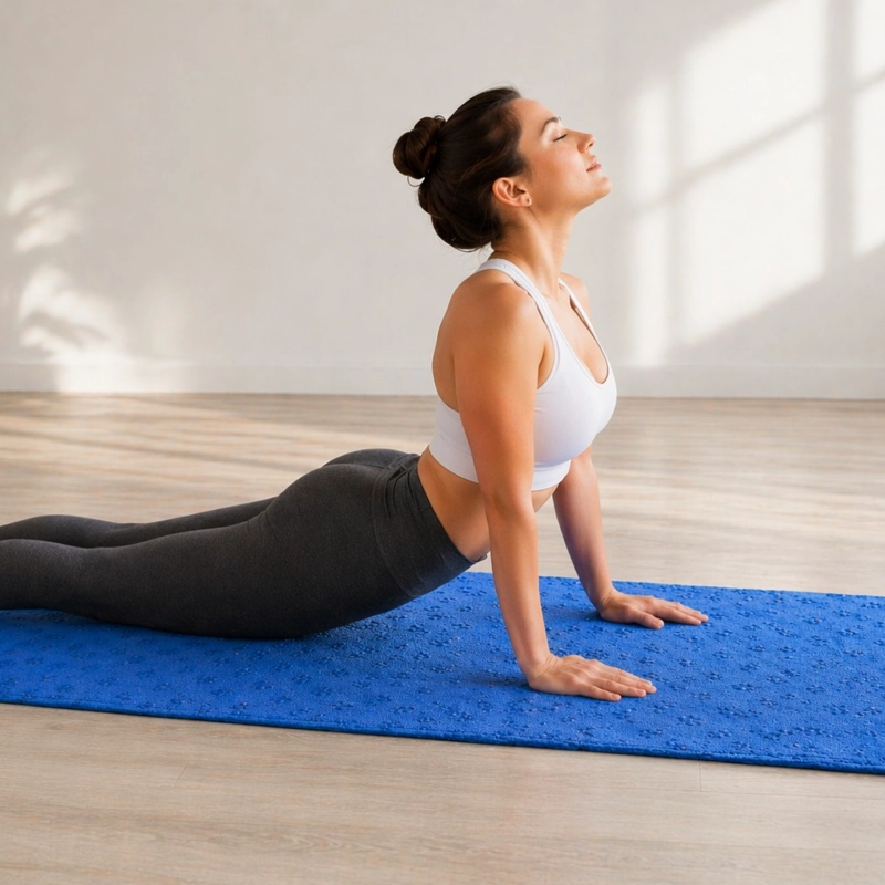 TOALLA DE YOGA PREMIUM ANTIDESLIZANTE 183X61 CM DE MICROFIBRA SECADO RAPIDO AZUL - 2