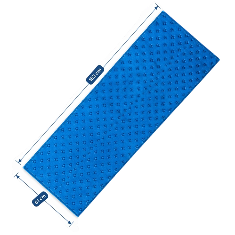 TOALLA DE YOGA PREMIUM ANTIDESLIZANTE 183X61 CM DE MICROFIBRA SECADO RAPIDO AZUL - 3