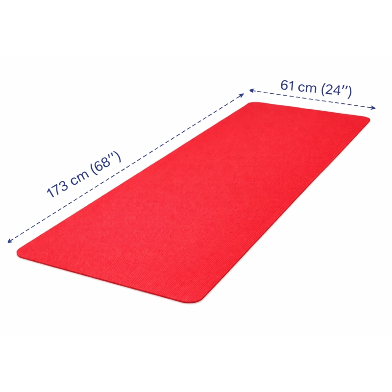 MAT DE YOGA ROJO 6 MM TEXTURADO ANTIDESLIZANTE PARA ENTRENAMIENTO - 3
