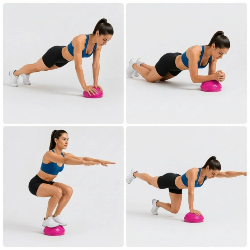 MINI BOSU ERIZO SENSORIAL 16 CM PARA ENTRENAMIENTO Y ESTABILIDAD ROSADO - 2