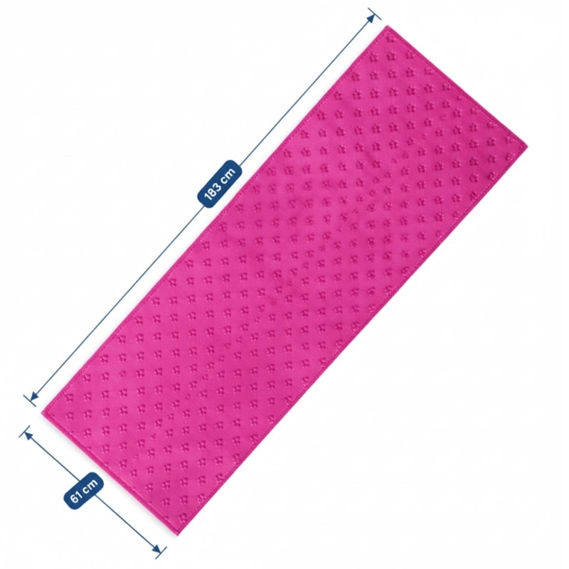 TOALLA DE YOGA PREMIUM ANTIDESLIZANTE 183X61 CM DE MICROFIBRA SECADO RAPIDO VERDE - 3