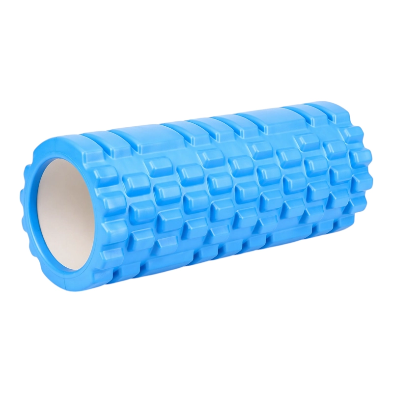 FOAM ROLLER TEXTURIZADO 14X33 CM RODILLO DE MASAJE PARA YOGA Y FITNESS CELESTE - 1
