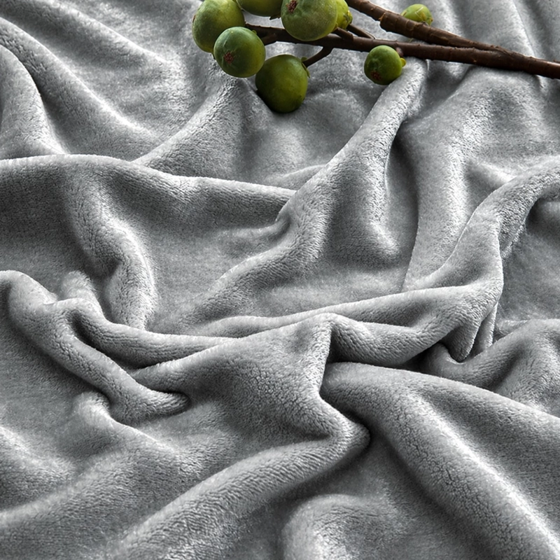 MANTA POLAR PLUSH GRIS OSCURO 200X230 CM SUAVE PARA CAMA Y SOFA - 3