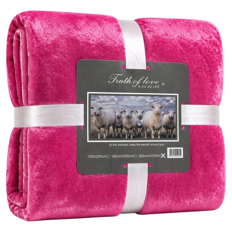 MANTA POLAR PLUSH FUCSIA 200X230 CM SUAVE PARA CAMA Y SOFA - 1