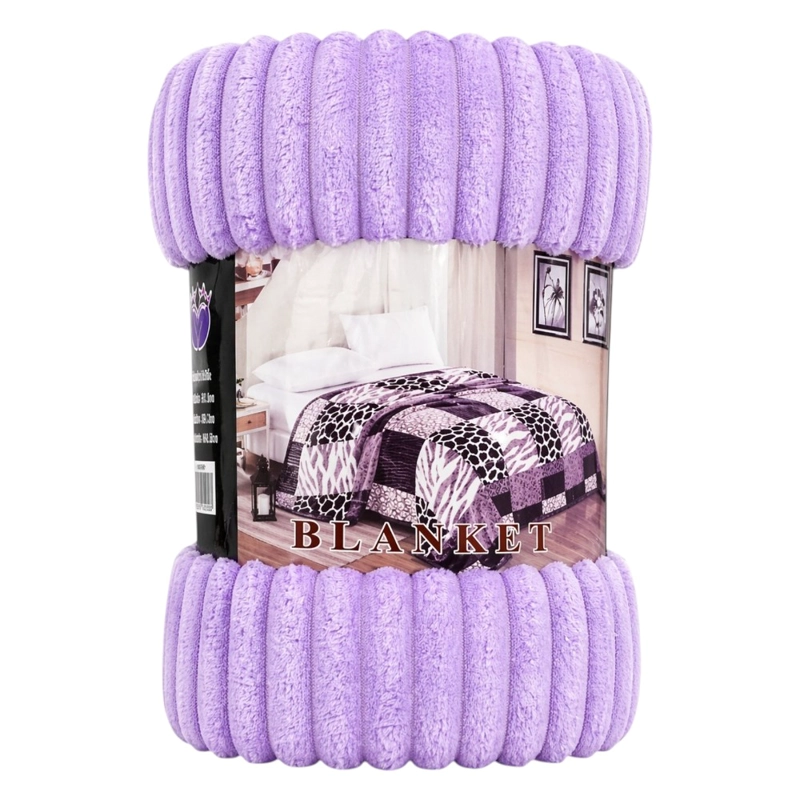 MANTA POLAR ACANALADA PURPLES MORADO 200X230 CM - 1
