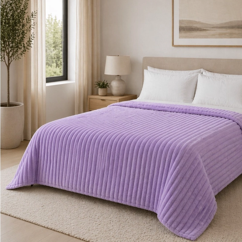 MANTA POLAR ACANALADA PURPLES MORADO 200X230 CM - 2