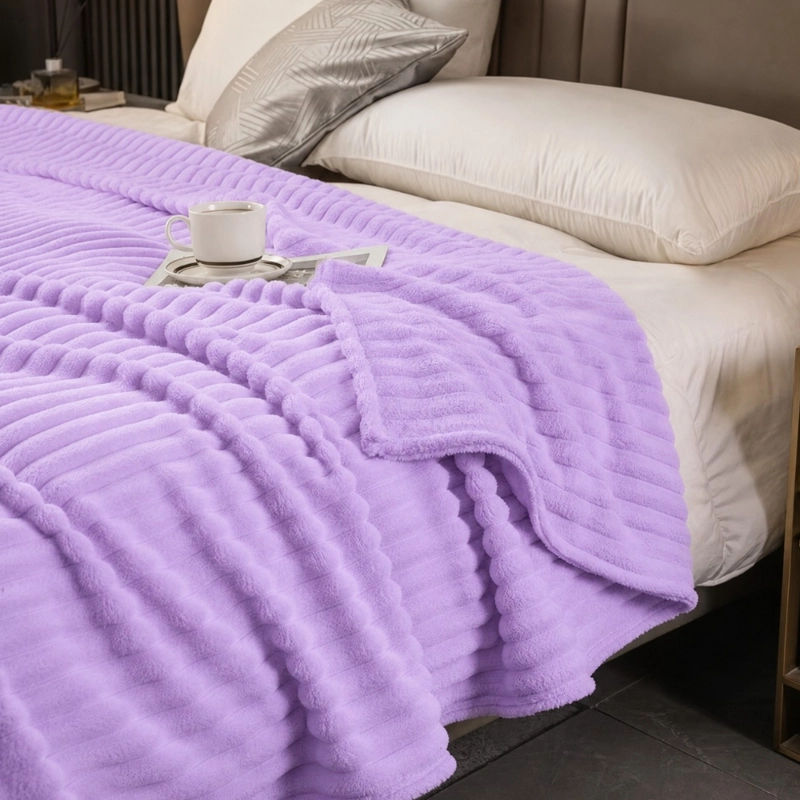 MANTA POLAR ACANALADA PURPLES MORADO 200X230 CM - 4
