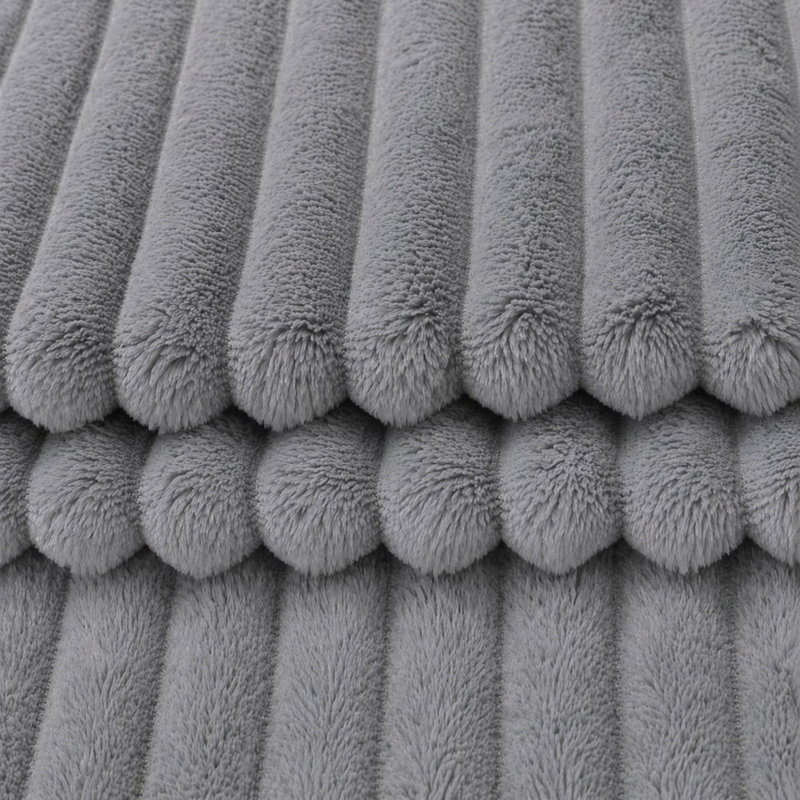 MANTA POLAR ACANALADA PURPLES GRIS 200X230 CM - 2