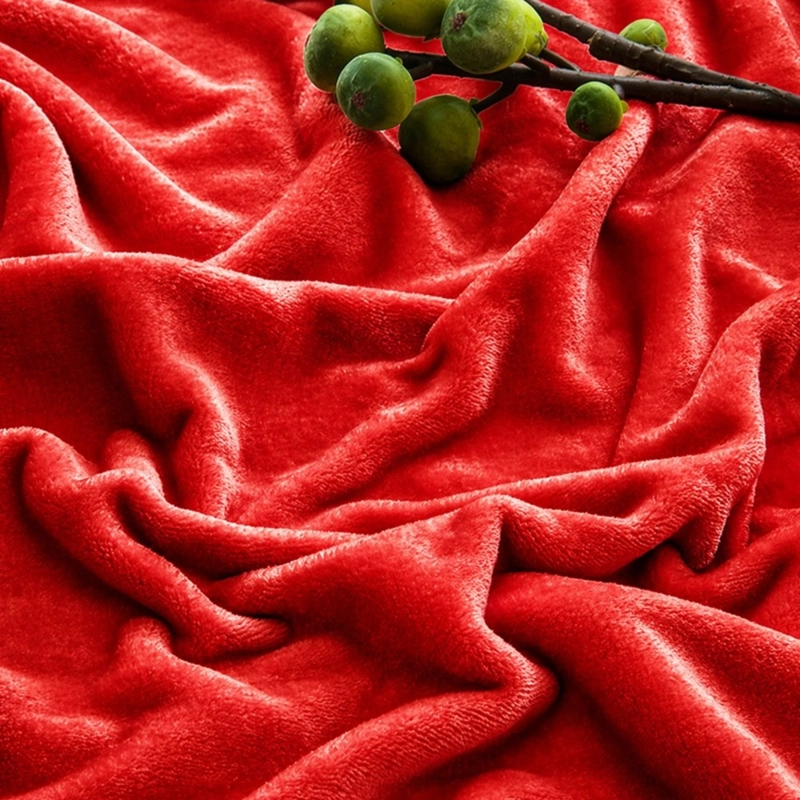 MANTA POLAR PLUSH ROJA 200X230 CM SUAVE PARA CAMA Y SOFA - 3