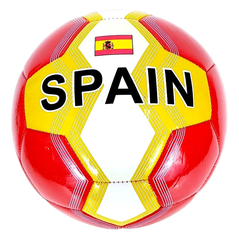 PELOTA DE FUTBOL N°5 ESPAÑA ROJO AMARILLO 20 CM RECREATIVA - 1