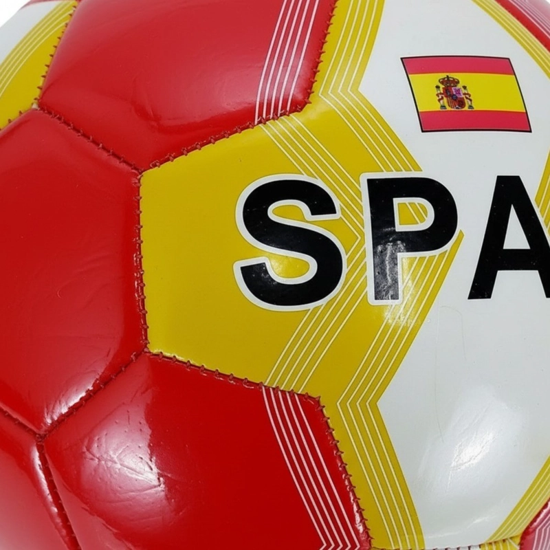 PELOTA DE FUTBOL N°5 ESPAÑA ROJO AMARILLO 20 CM RECREATIVA - 2