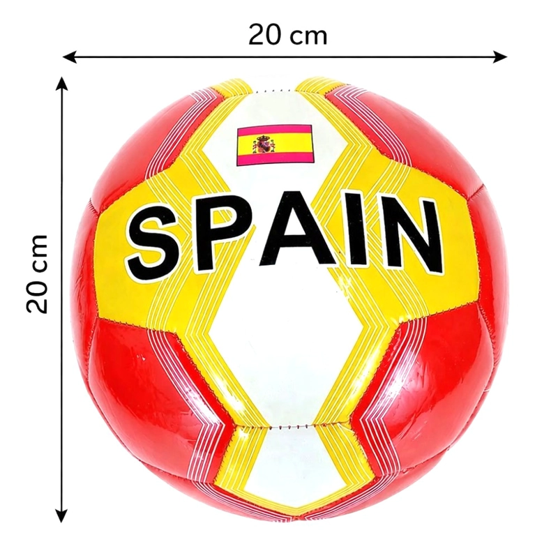 PELOTA DE FUTBOL N°5 ESPAÑA ROJO AMARILLO 20 CM RECREATIVA - 3