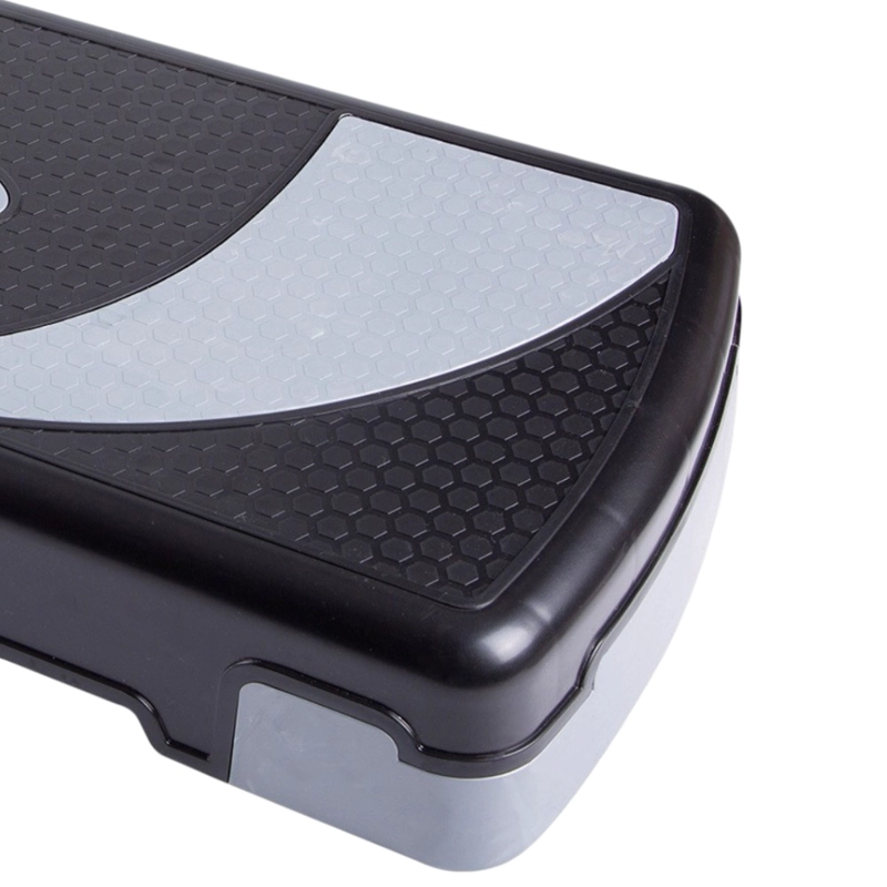 STEP AEROBICO AJUSTABLE 3 ALTURAS PWRFITNESS 80X31 CM ANTIDESLIZANTE NEGRO/GRIS - 6