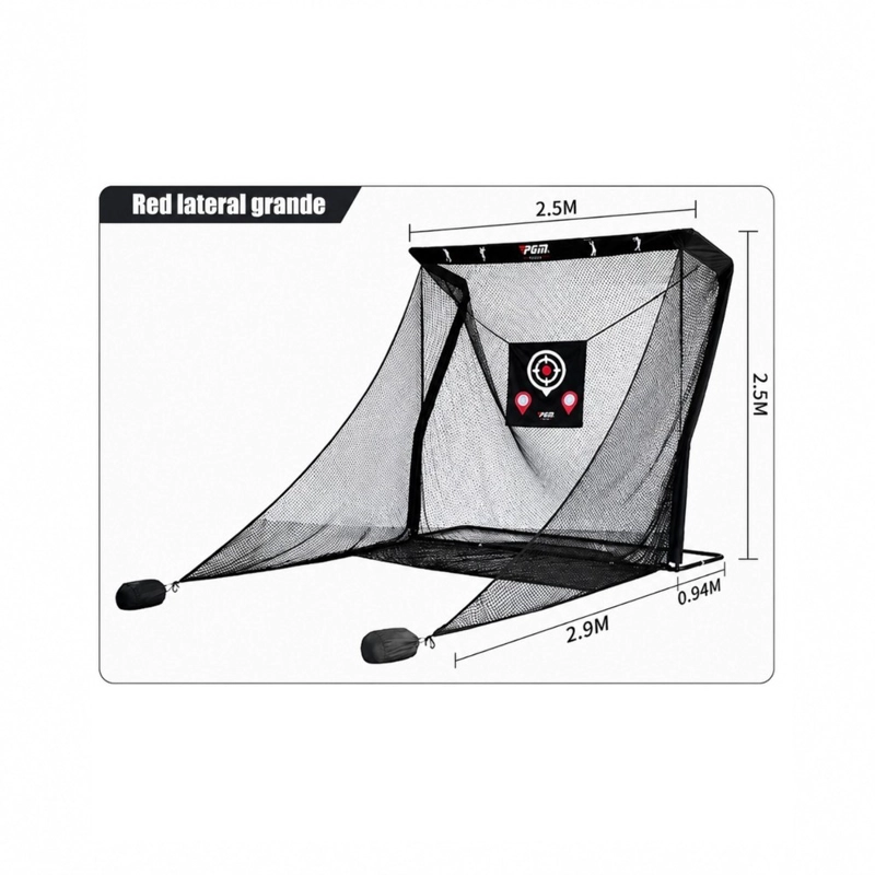RED DE PRACTICA GOLF PWRFITNESS 2,5 M CON OBJETIVO Y MALLA LATERAL - 3