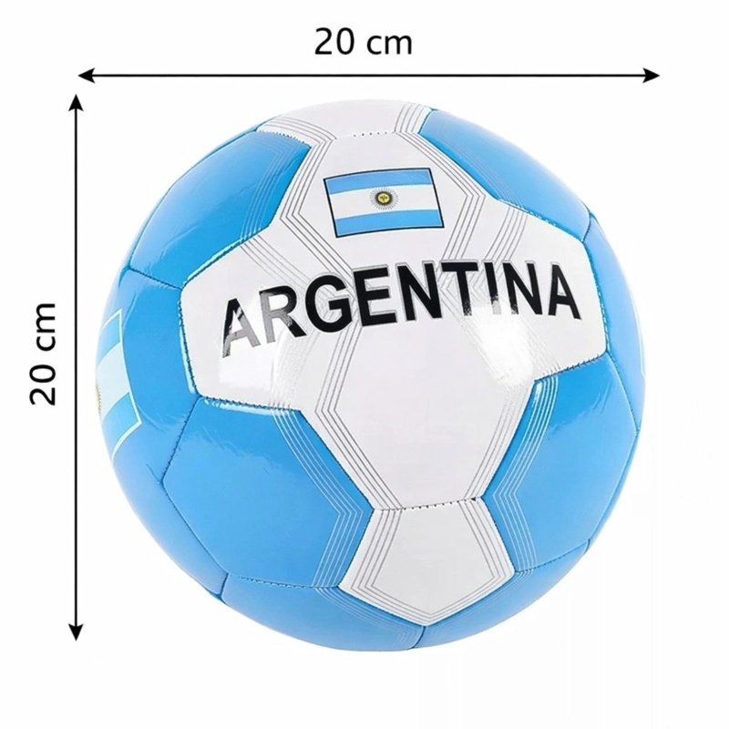 PELOTA DE FUTBOL N°5 ARGENTINA CELESTE BLANCO 20 CM RECREATIVA - 3