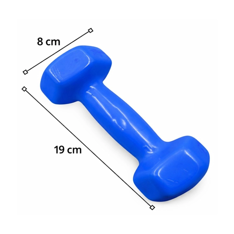 PACK 2 MANCUERNAS HEXAGONALES PWRFITNESS 4 KG AZUL PARA FITNESS Y FUERZA - 2