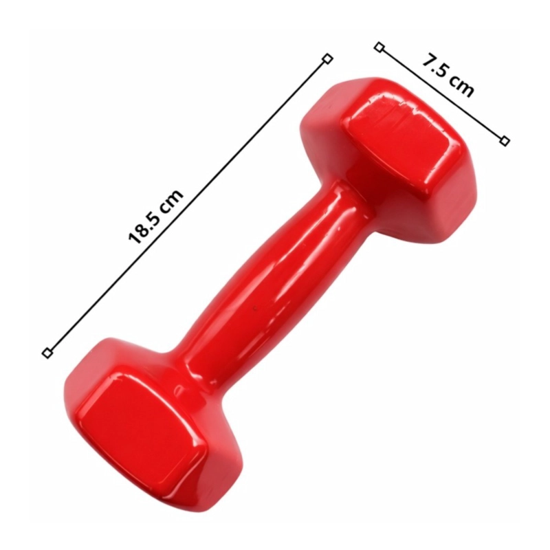 PACK 2 MANCUERNAS HEXAGONALES PWRFITNESS 3 KG ROJA PARA TONIFICACION Y FITNESS - 2