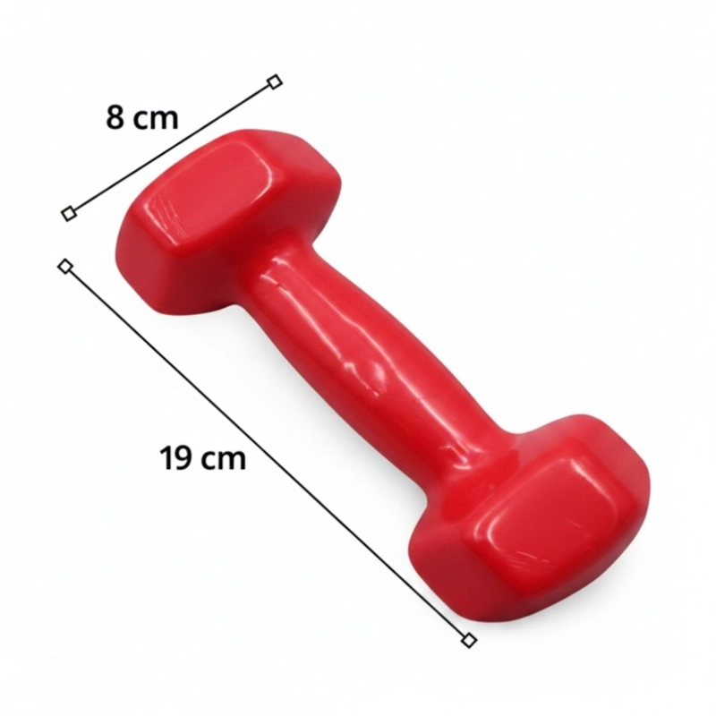 PACK 2 MANCUERNAS HEXAGONALES PWRFITNESS 4 KG ROJA PARA TONIFICACION Y FITNESS - 2