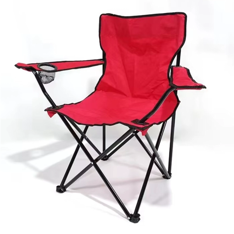SILLA CAMPING PLEGABLE PWRFITNESS ROJA PORTATIL CON PORTA VASO - 1