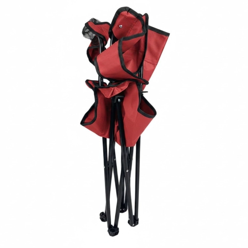 SILLA CAMPING PLEGABLE PWRFITNESS ROJA PORTATIL CON PORTA VASO - 2