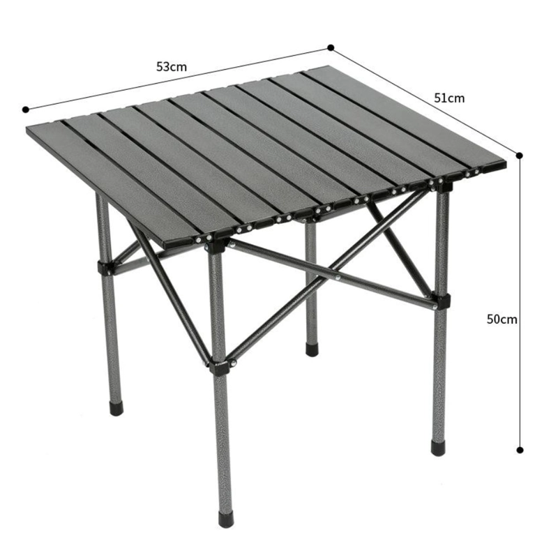 MESA PLEGABLE CAMPING PWRFITNESS NEGRA PORTATIL TIPO ROLL TOP - 2
