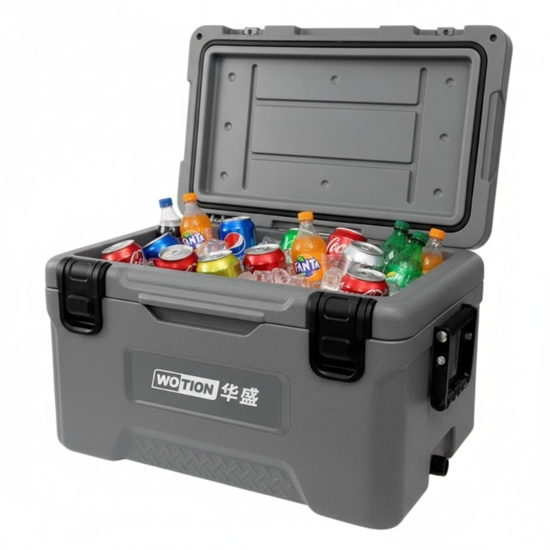COOLER CONSERVADORA PWRFITNESS 45 LITROS GRIS PORTATIL PARA CAMPING Y PICNIC HS911A - 2