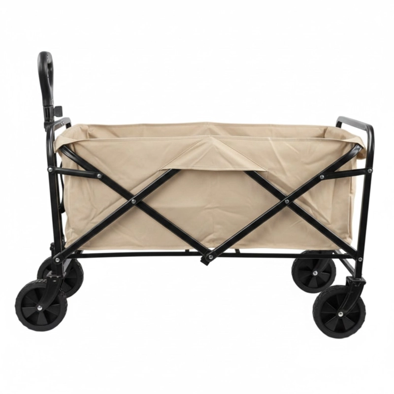 CARRO PLEGABLE PWRFITNESS BEIGE 89X75X49 CM CON RUEDAS Y MANGO DE ARRASTRE - 2