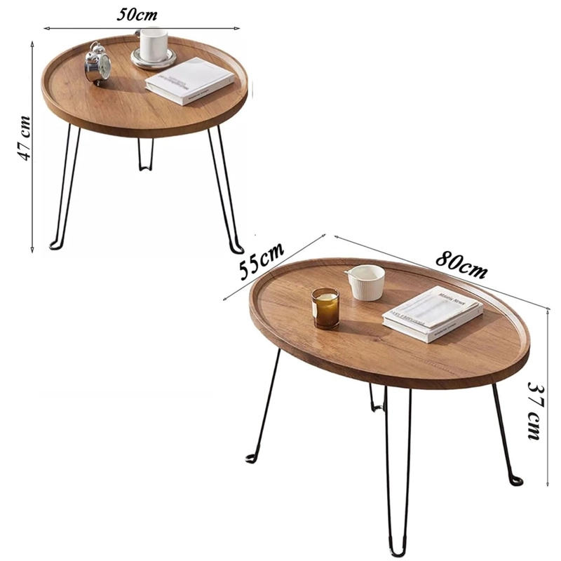 SET MESAS DE CENTRO UNISEX DECODREAMS CAFE  NIDO PLEGABLE 2 UNIDADES - 2