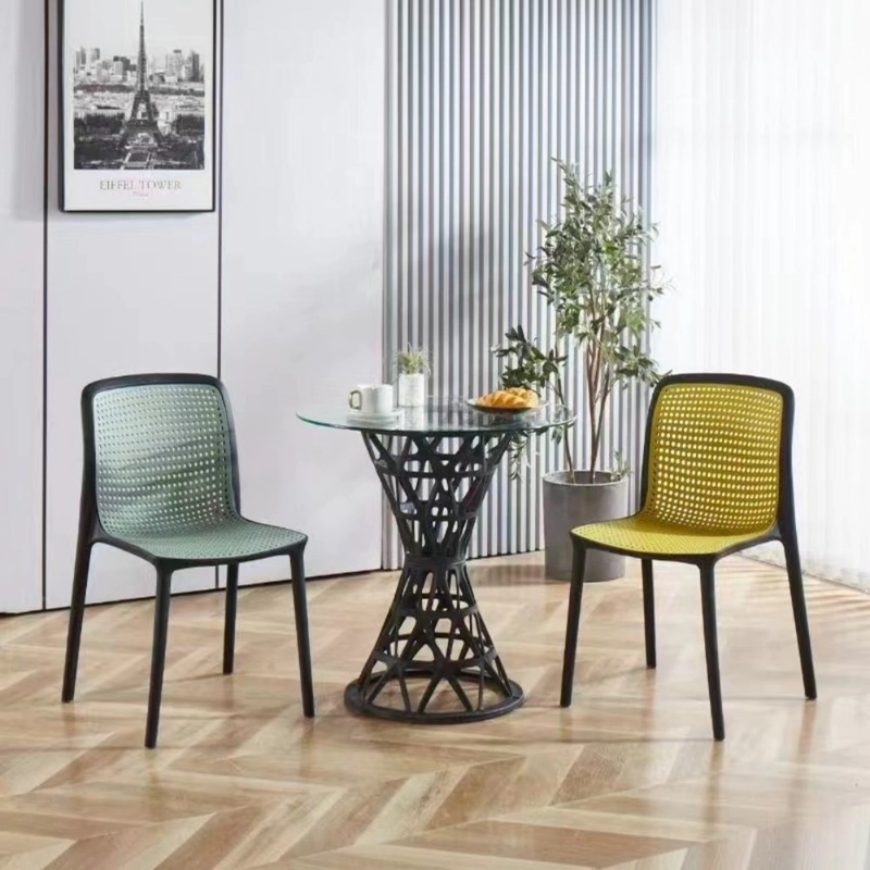 MESA LATERAL UNISEX DECODREAMS NEGRO VIDRIO REDONDA DISEÑO ROMBO 70X72 CM - 3