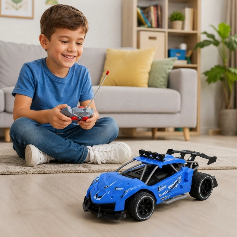AUTO A CONTROL REMOTO KIDSTAR AZUL ESCALA 1:16 RECARGABLE USB CON LUCES - 3