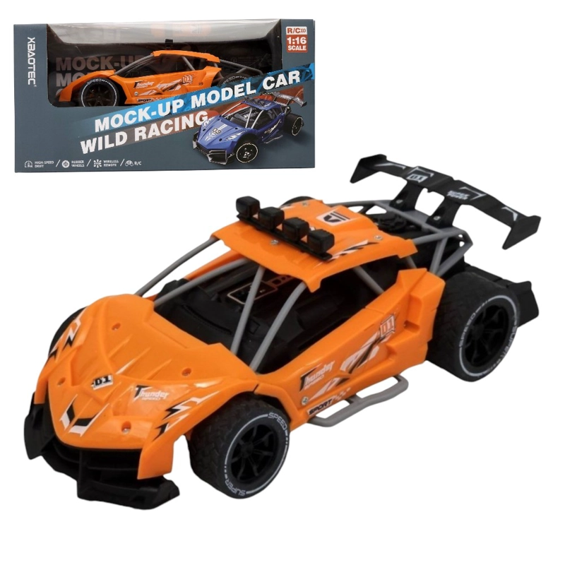 AUTO A CONTROL REMOTO KIDSTAR NARANJO ESCALA 1:16 RECARGABLE USB CON LUCES - 1