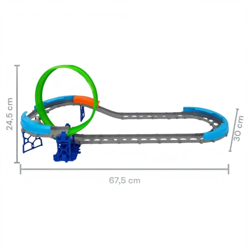 PISTA DE AUTOS INFANTIL AZUL CON LOOP 360° Y 1 AUTO AMARILLO - 2