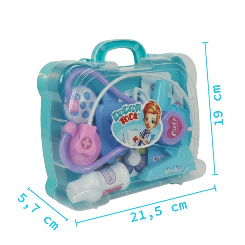 SET DE DOCTOR INFANTIL KIDSTAR CELESTE MALETIN PORTATIL CON ACCESORIOS ME DICOS - 2