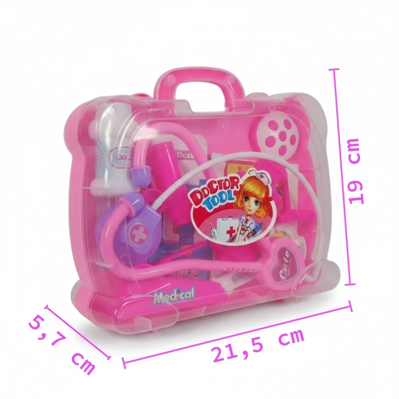 SET DE DOCTORA INFANTIL KIDSTAR ROSADO MALETIN PORTATIL CON ACCESORIOS ME DICOS - 2