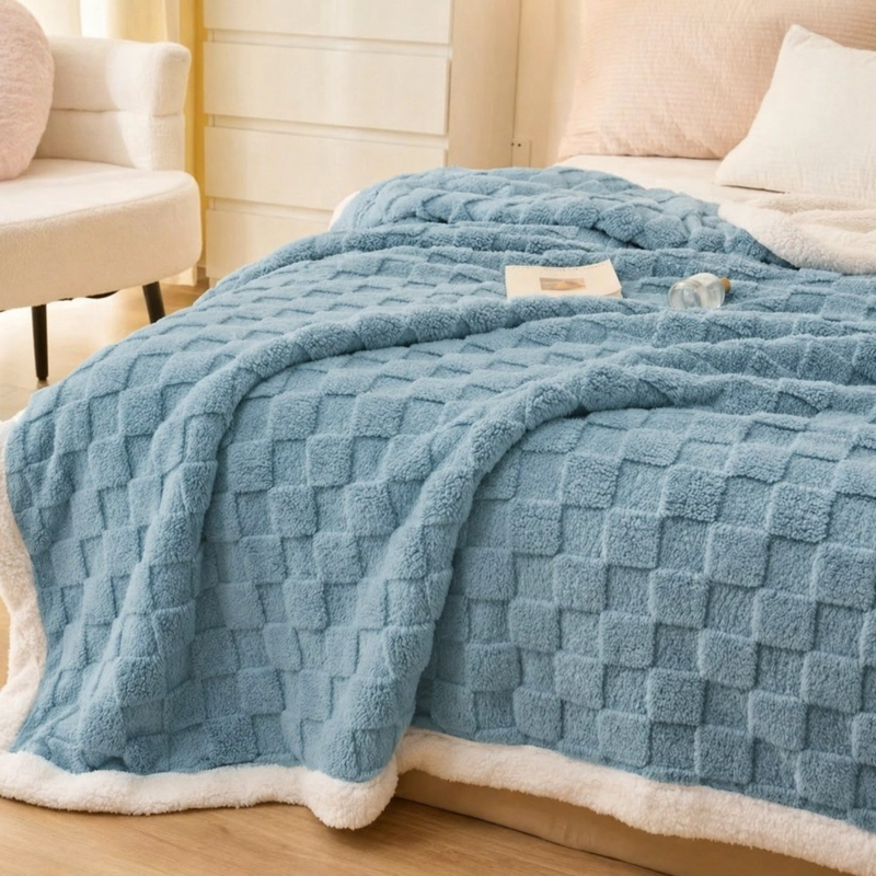 MANTA CHIPORRO TEXTURIZADA CELESTE 200X230 CM - 2
