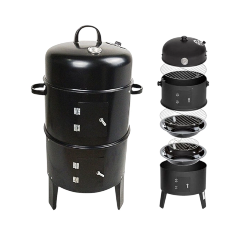 AHUMADOR VERTICAL A CARBON HOME&DESIGN NEGRO 40 CM 2 NIVELES CON TERMOMETRO - 2