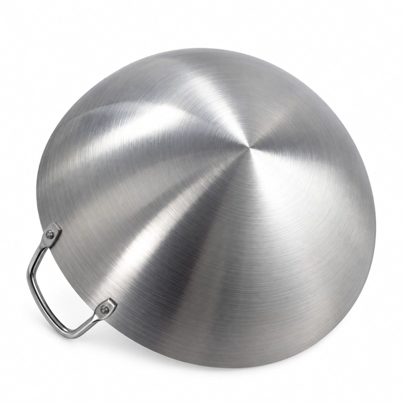 WOK DECODREAMS PLATEADO ACERO INOXIDABLE 40 CM CON DOS ASAS - 2