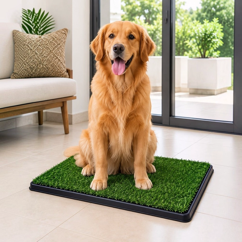 BAÑO PARA PERROS HOME&DESIGN VERDE CON PASTO SINTE TICO 63X50 CM 3 CAPAS - 3