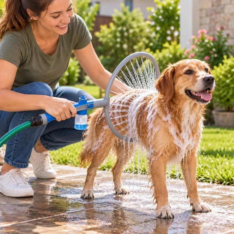 DUCHA PARA PERROS 360 HOME&DESIGN GRIS CON DISPENSADOR DE SHAMPOO - 3