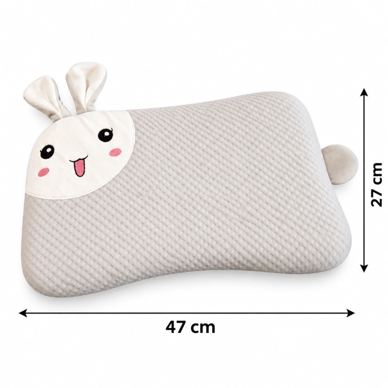 ALMOHADA INFANTIL DECODREAMS GRIS DISEÑO CONEJO CONTORNEADA 47 X 27 CM - 2