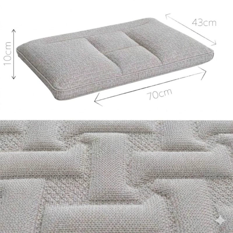 ALMOHADA DECODREAMS GRIS 70X43 CM ACOLCHADA CON RELIEVE TEXTURADO - 2