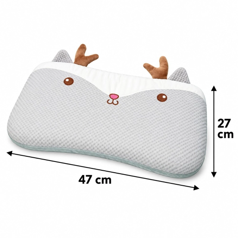 ALMOHADA INFANTIL NIÑOS DECODREAMS GRIS DISEÑO RENO 48 X 28 CM - 2