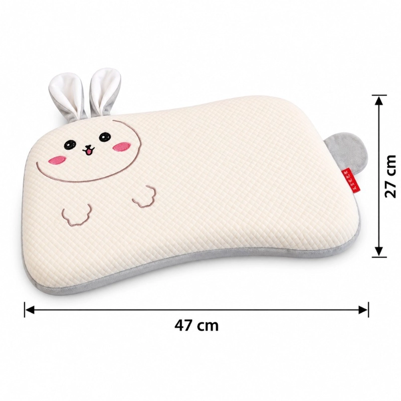 ALMOHADA INFANTIL DECODREAMS BLANCA DISEÑO CONEJO BORDADO 47 X 27 CM - 2