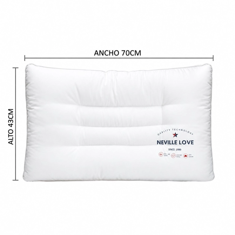 ALMOHADA DECODREAMS BLANCA 43 X 70 CM SUAVE Y RESPIRABLE - 2