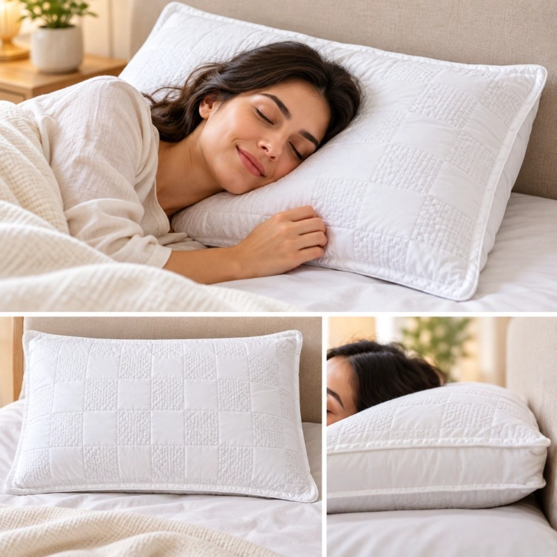 ALMOHADA DECODREAMS BLANCA 70 X 45 CM ACOLCHADA CON BORDE - 3